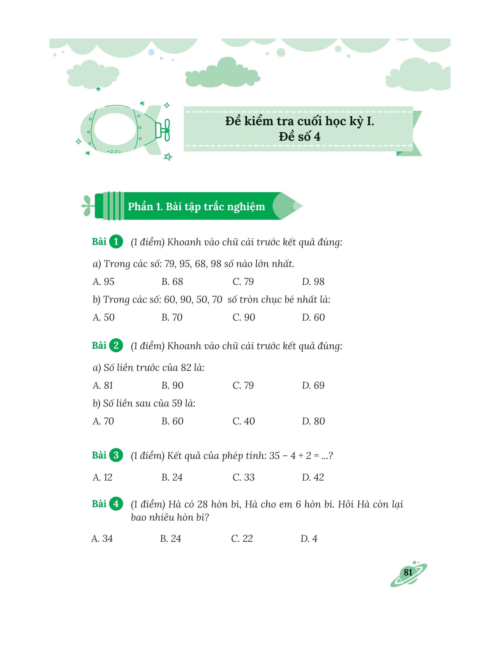 bộ bài tập bổ trợ nâng cao toán lớp 1 - tập 1 (bám sát sgk kết nối tri thức với cuộc sống) - Ảnh 13