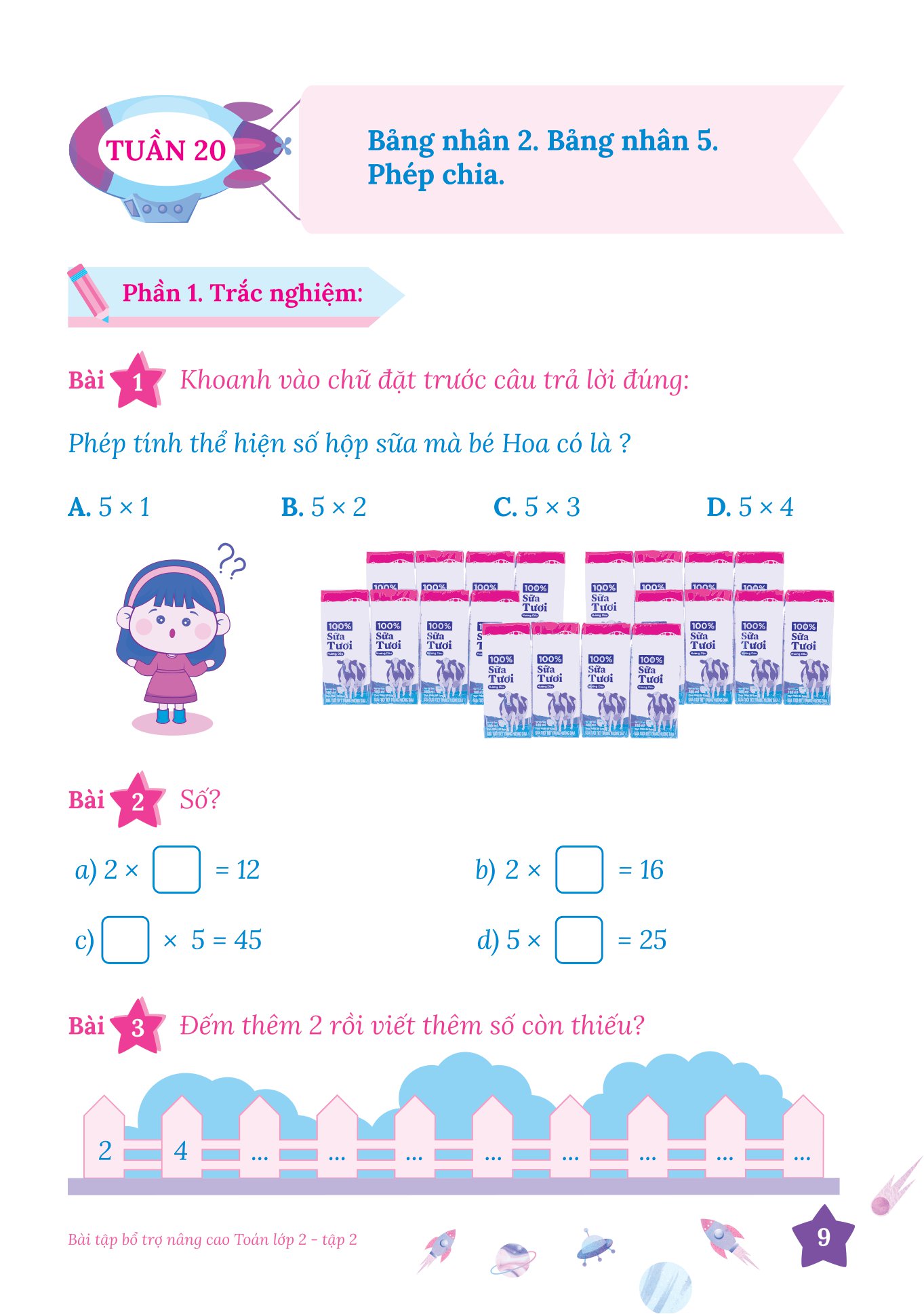 bộ bài tập bổ trợ nâng cao toán lớp 2 - tập 2 - Ảnh 10