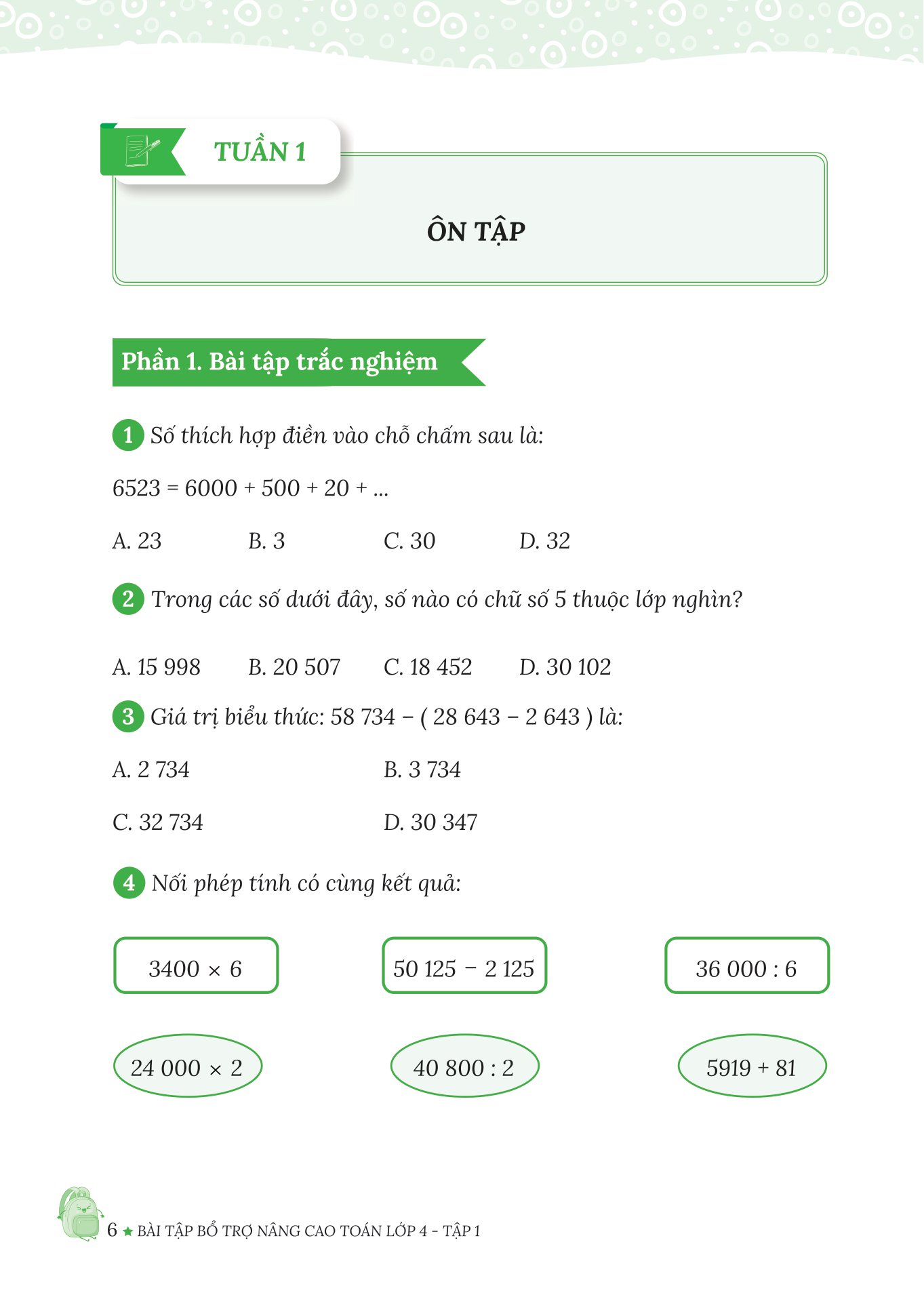 bộ bài tập bổ trợ nâng cao toán lớp 4 - tập 1 (theo chương trình của bộ sách kết nối tri thức với cuộc sống) - Ảnh 5