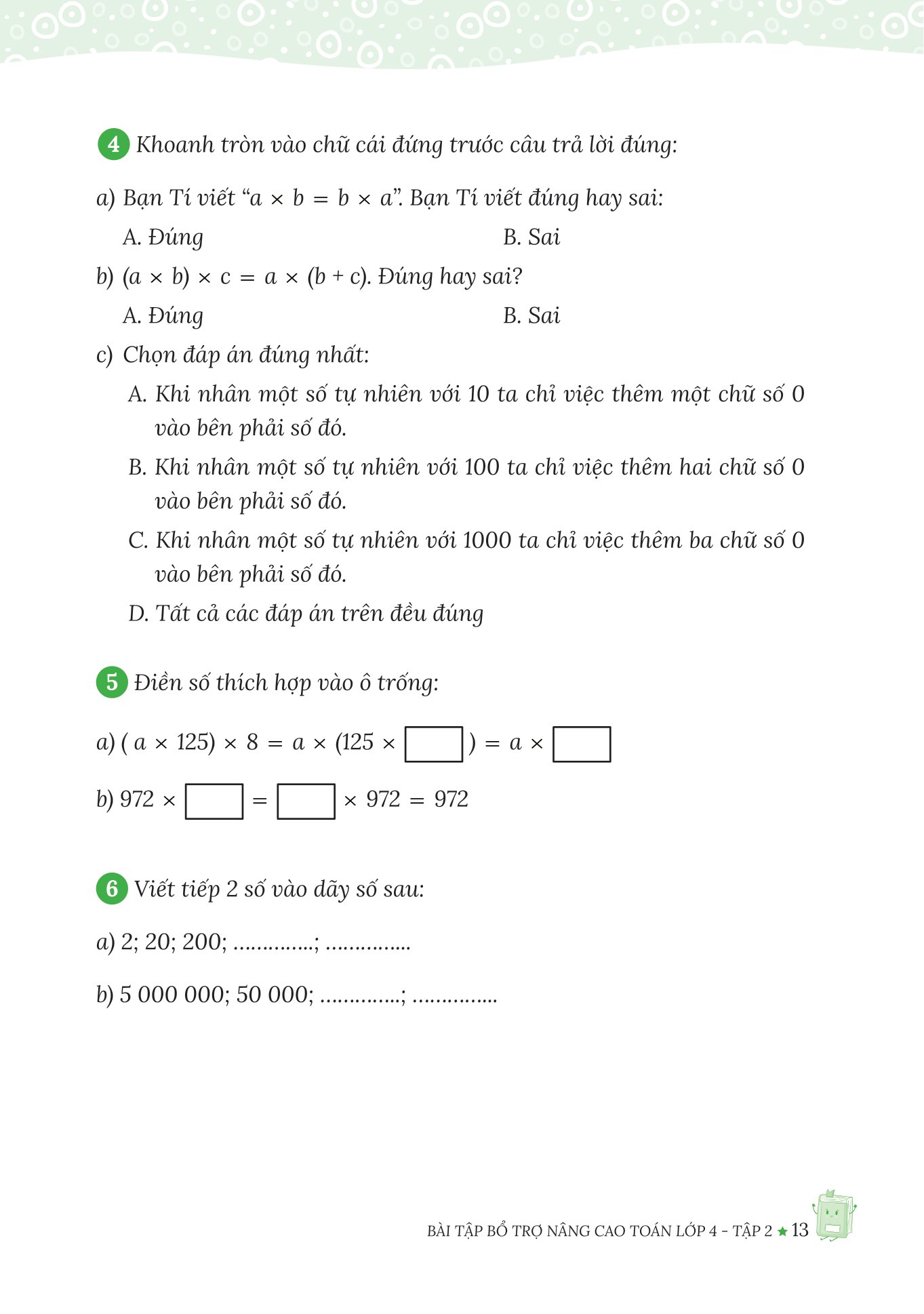 bộ bài tập bổ trợ nâng cao toán lớp 4 - tập 2 (theo chương trình của bộ sách kết nối tri thức với cuộc sống) - Ảnh 12