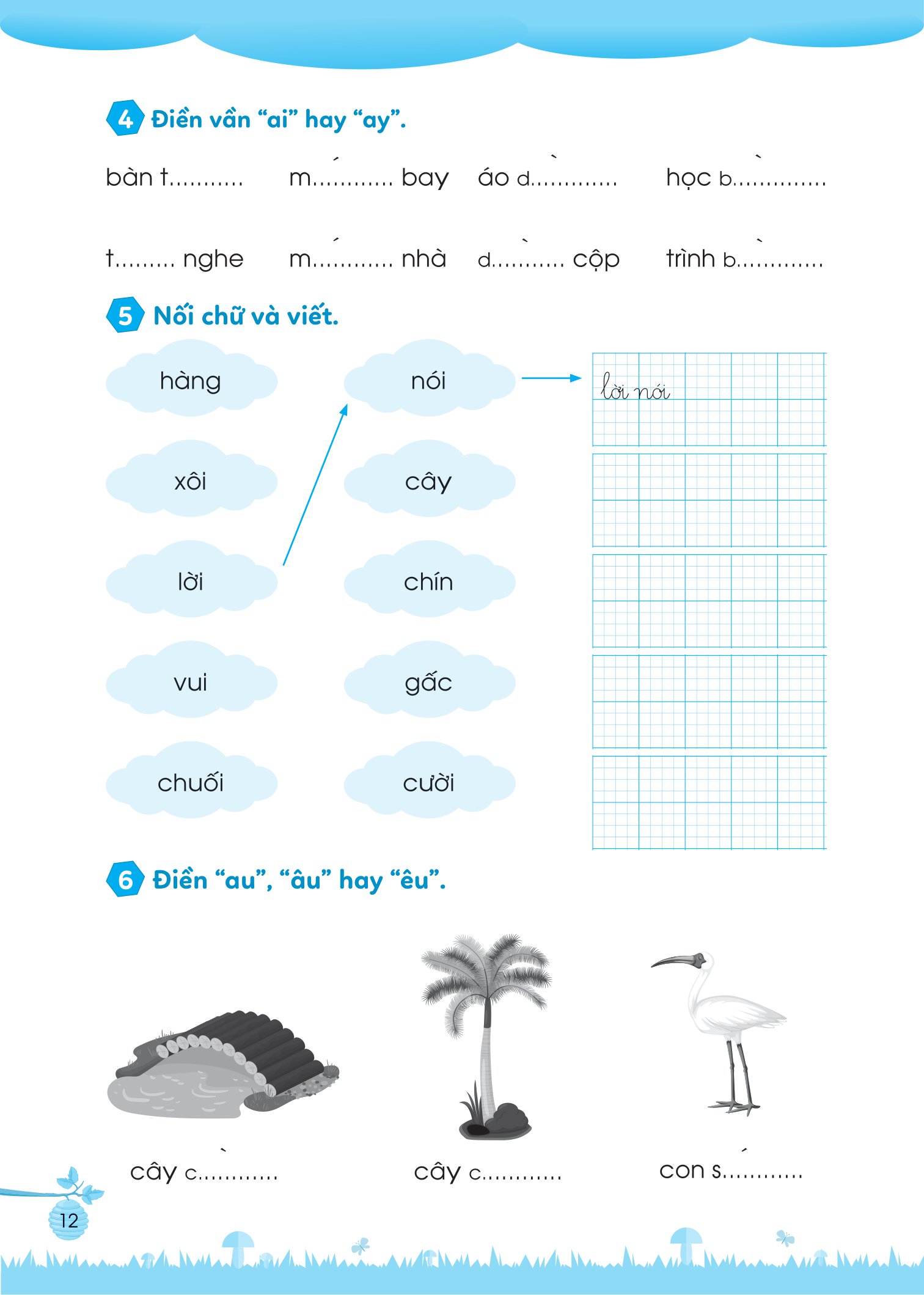 bộ bài tập bổ trợ tiếng việt cơ bản và nâng cao lớp 1 - tập 2 - Ảnh 12