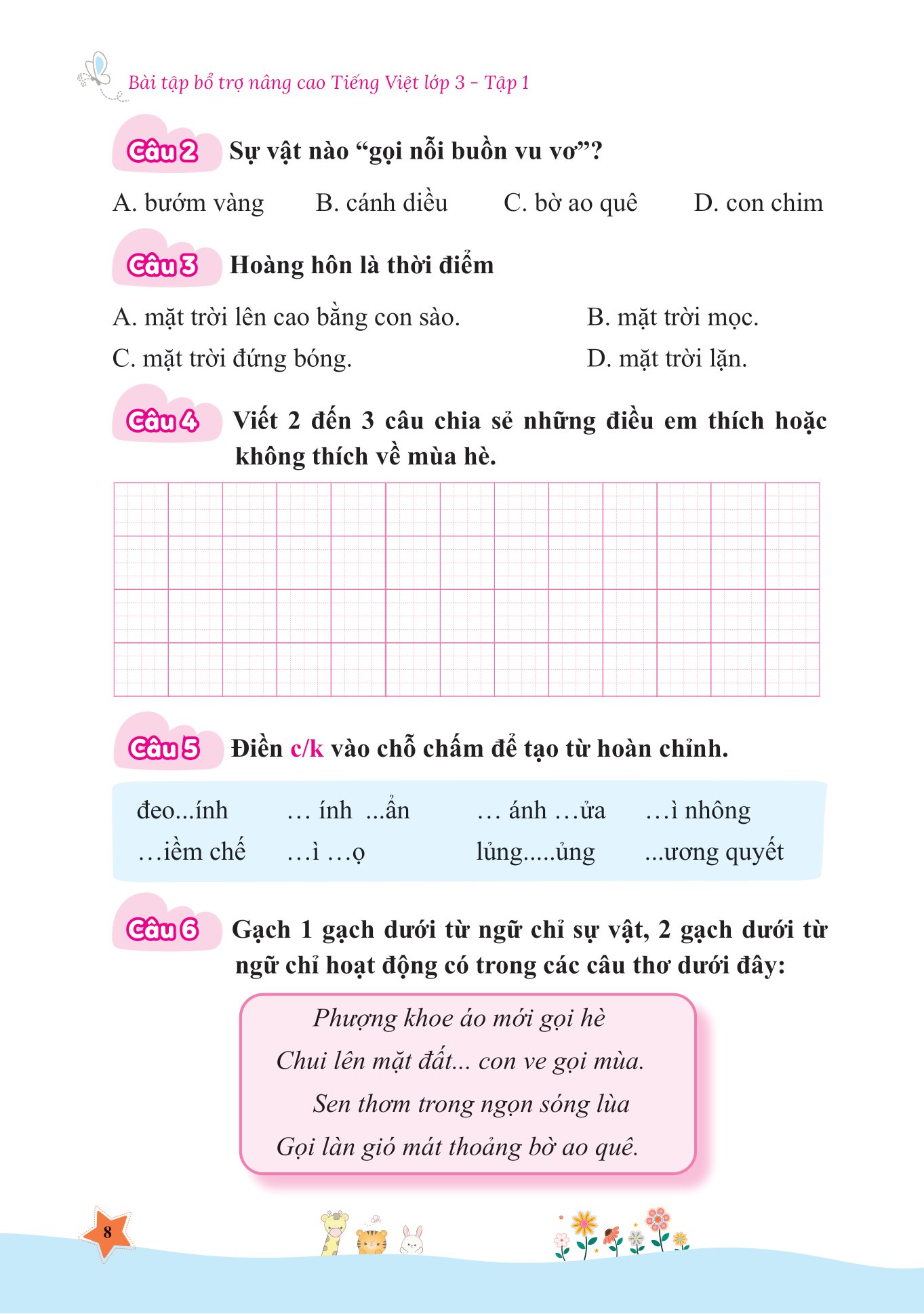 bộ bài tập bổ trợ và nâng cao tiếng việt lớp 3 - tập 1 - Ảnh 9