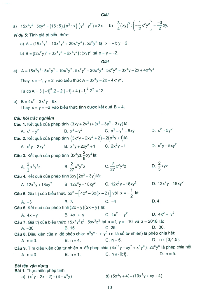 bộ bài tập cơ bản và nâng cao toán 8 - tập 1 - phần đại số - Ảnh 9