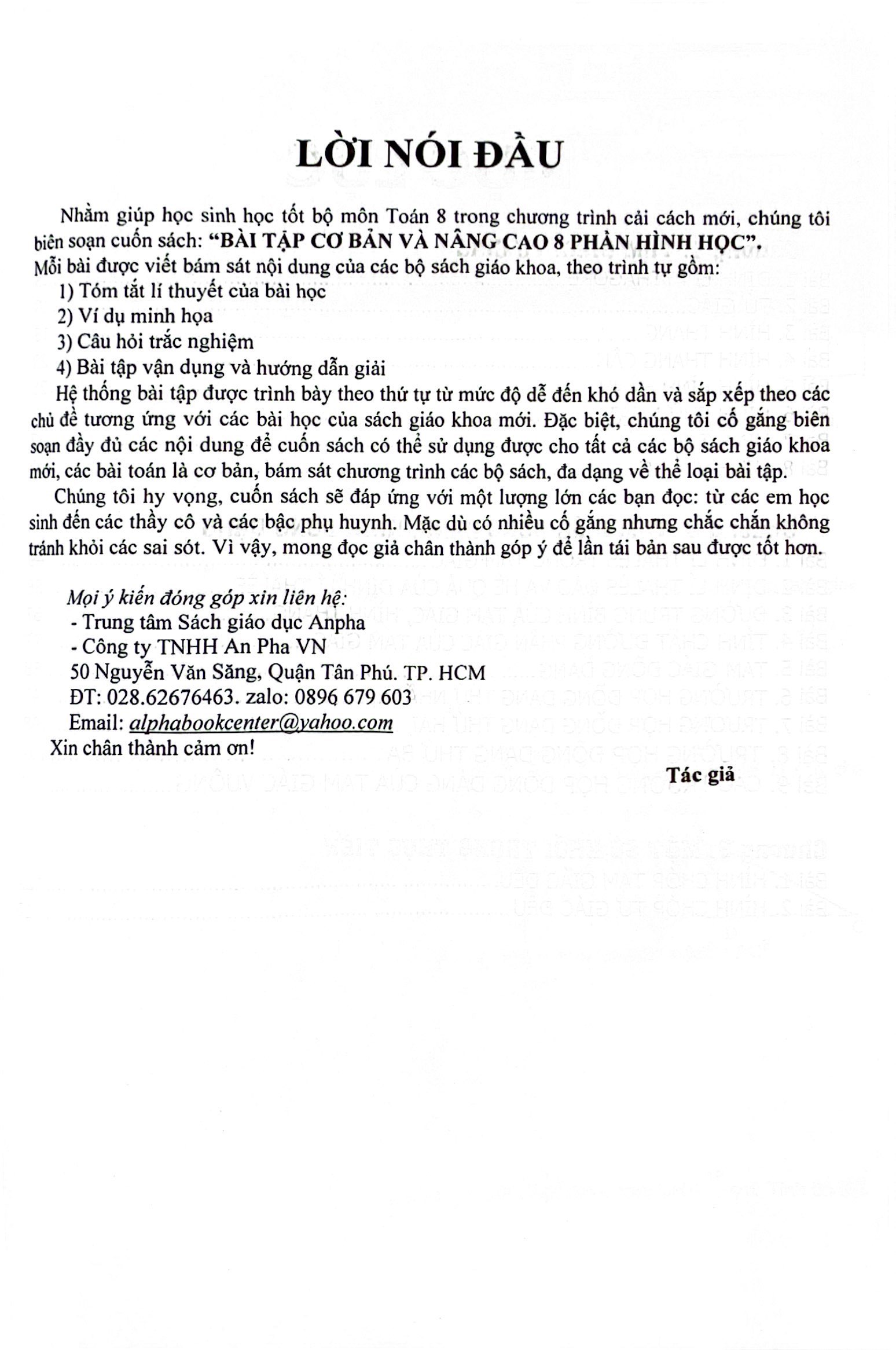 bộ bài tập cơ bản và nâng cao toán 8 - tập 2 - phần hình học - Ảnh 4