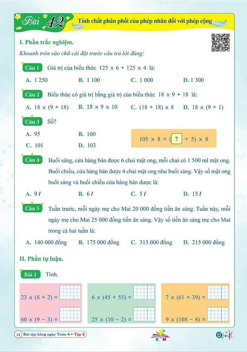 Bo
						
										
										Bai Tap Hang Ngay Toan 4 - Tap 2 (Ket Noi) - Ảnh 4