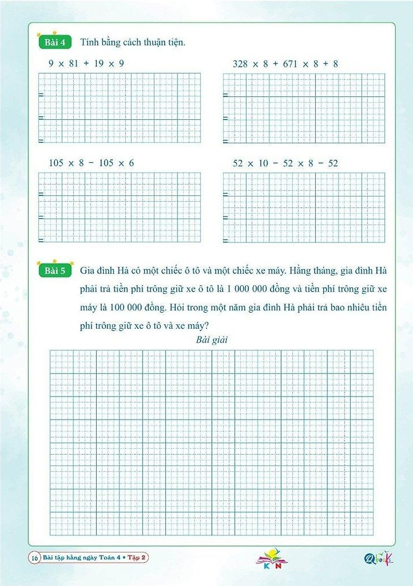 Bo
						
										
										Bai Tap Hang Ngay Toan 4 - Tap 2 (Ket Noi) - Ảnh 8