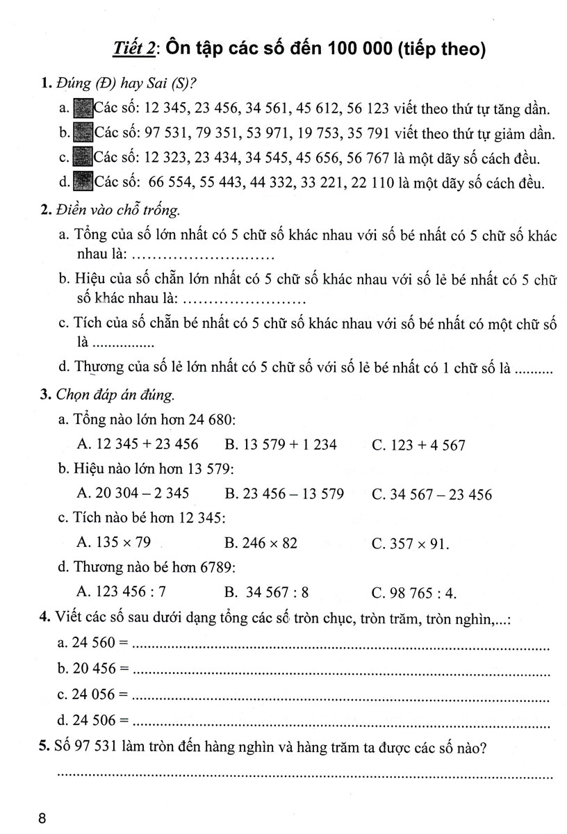 bộ bài tập hay và khó toán 4 - tập 1 (dùng chung cho các bộ sgk hiện hành) - Ảnh 7