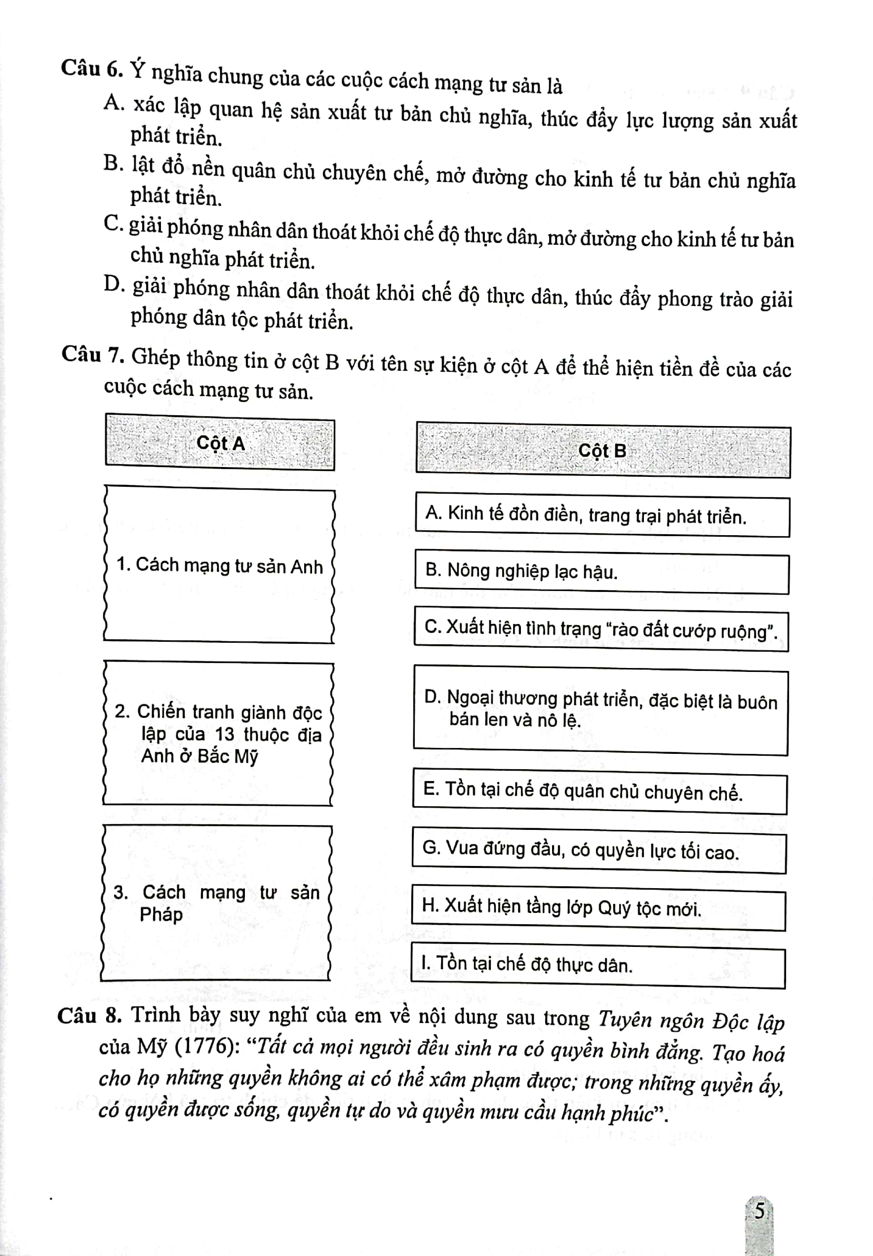 bộ bài tập lịch sử 11 (cánh diều) (chuẩn) - Ảnh 5