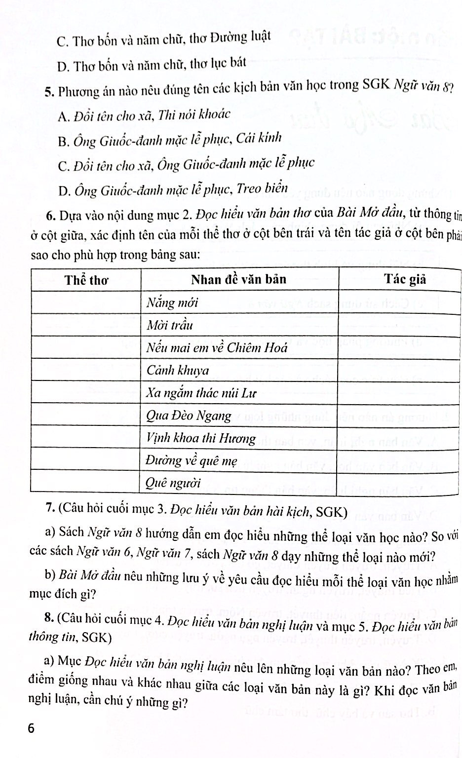 bộ bài tập ngữ văn 8 - tập 1 (cánh diều) (chuẩn) - Ảnh 5
