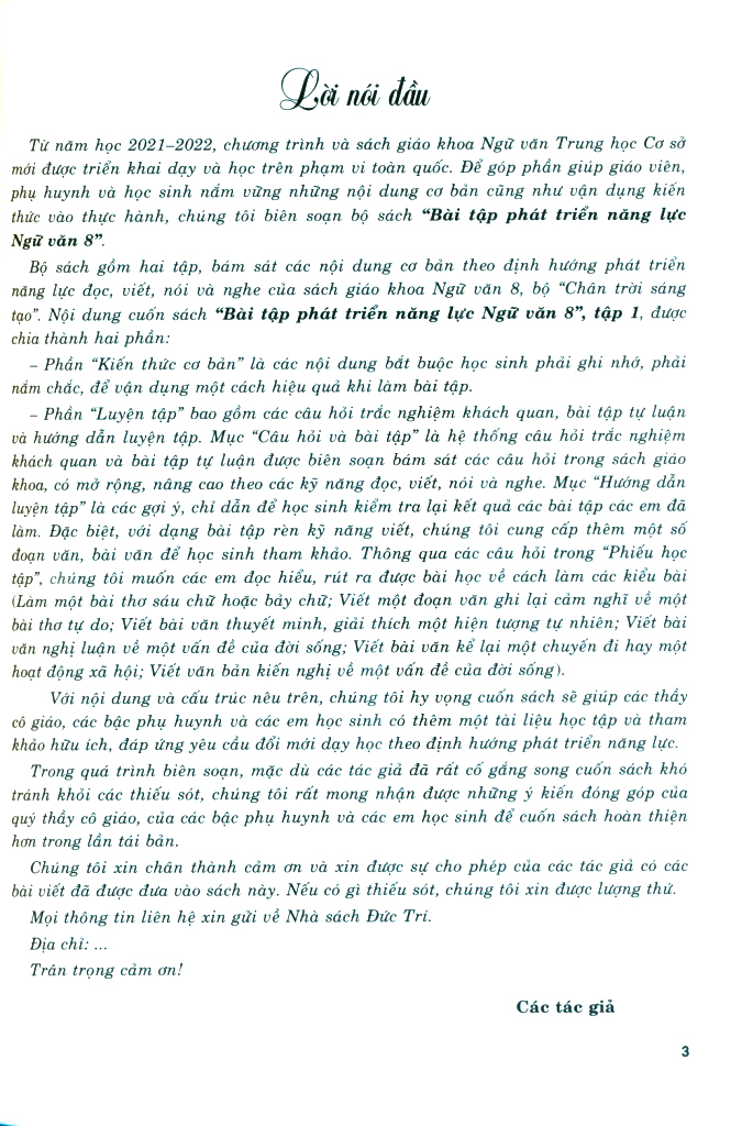 Bộ Bài Tập Phát Triển Năng Lực Ngữ Văn 8 - Tập 1 (Chân Trời) - Ảnh 3