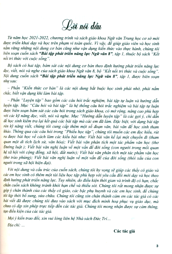 Bộ Bài Tập Phát Triển Năng Lực Ngữ Văn 8 - Tập 1 (Kết Nối) - Ảnh 3