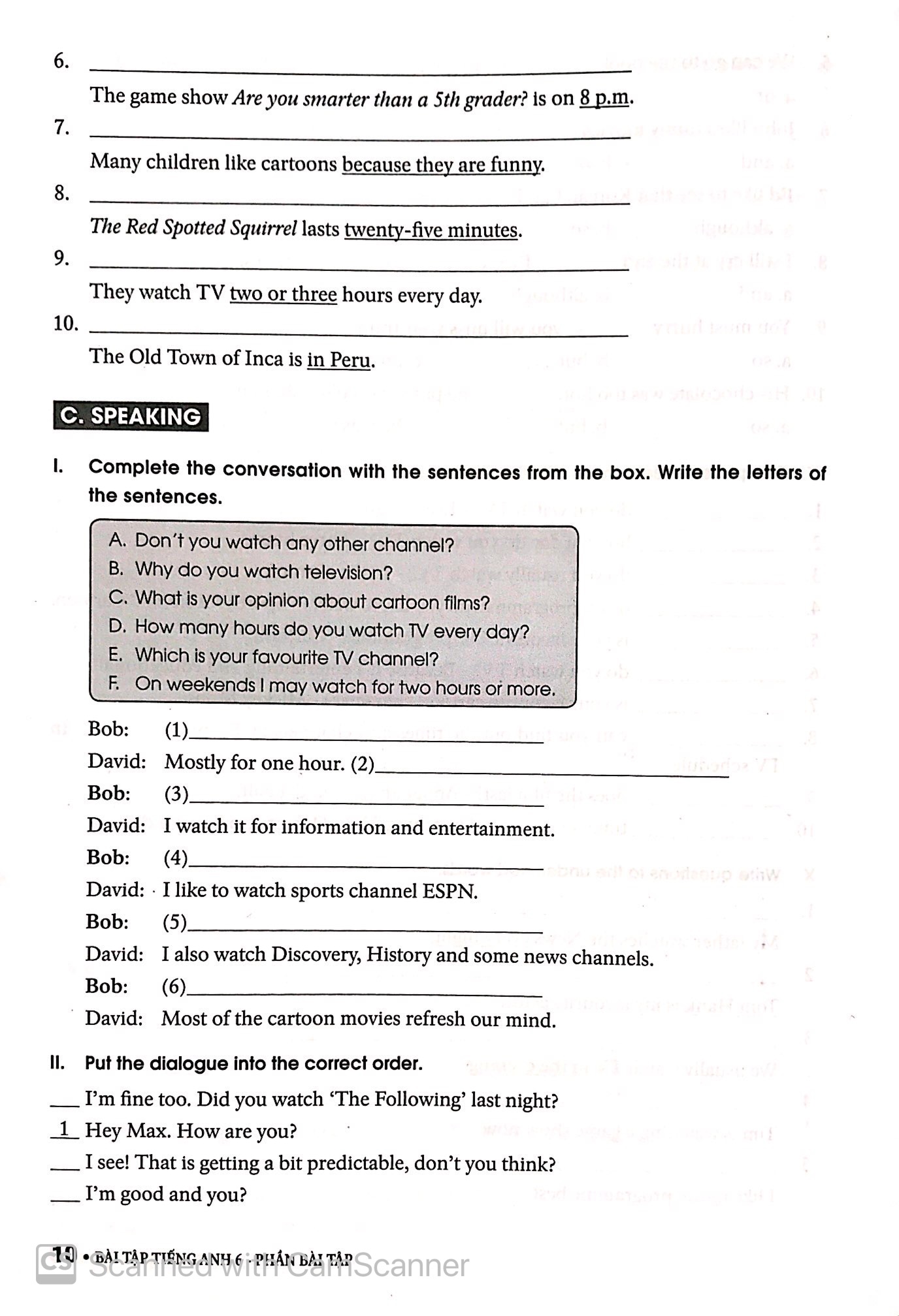 bộ bài tập tiếng anh lớp 6 tập 2 (không đáp án) - theo chương trình mới của bộ gd và đào tạo - Ảnh 10