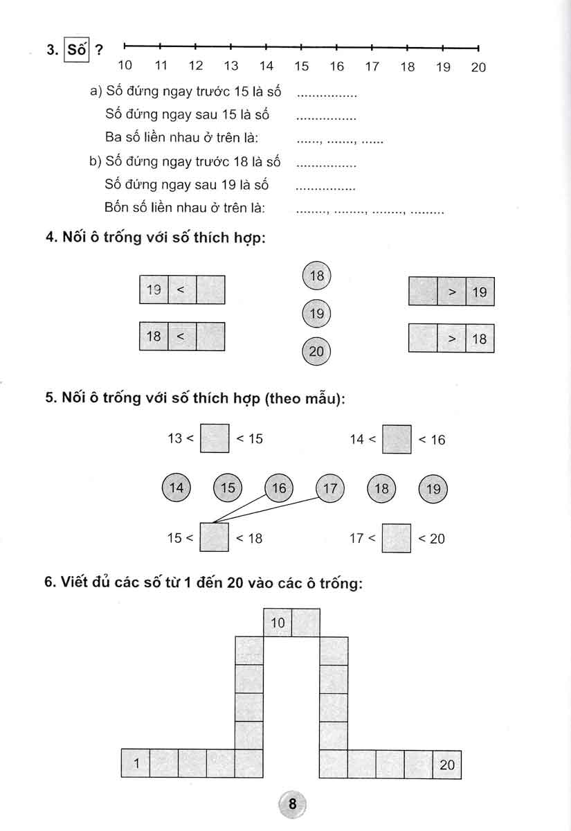 bộ bài tập toán 1 - tập 2 (hai buổi trong ngày) - theo chương trình tiểu học mới - Ảnh 10