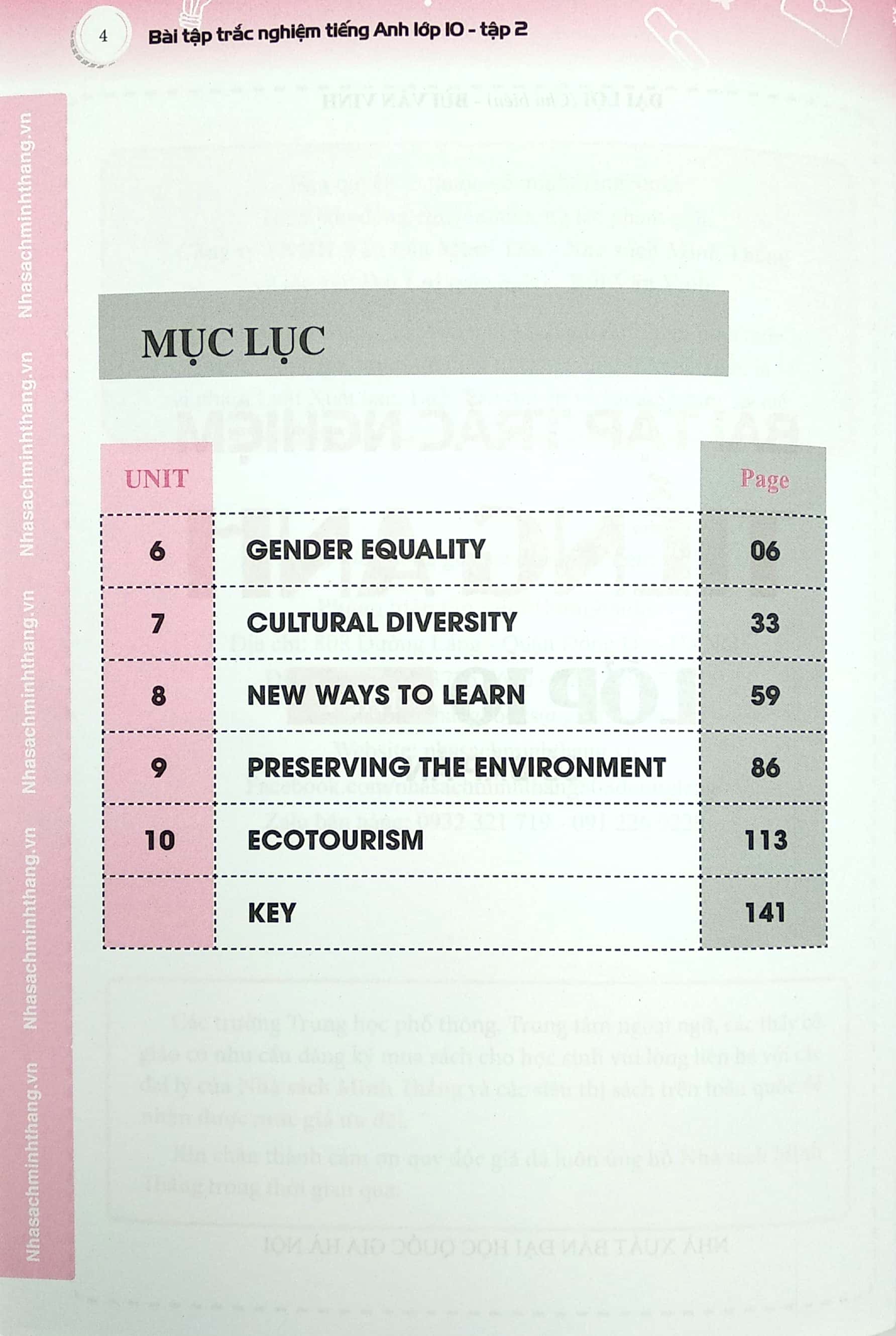 bộ bài tập trắc nghiệm tiếng anh lớp 10 tập 2 - có đáp án - Ảnh 3