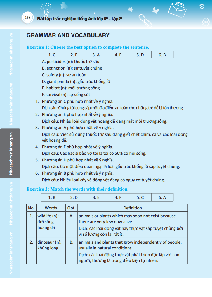 bộ bài tập trắc nghiệm tiếng anh lớp 12 tập 2- có đáp án - Ảnh 15