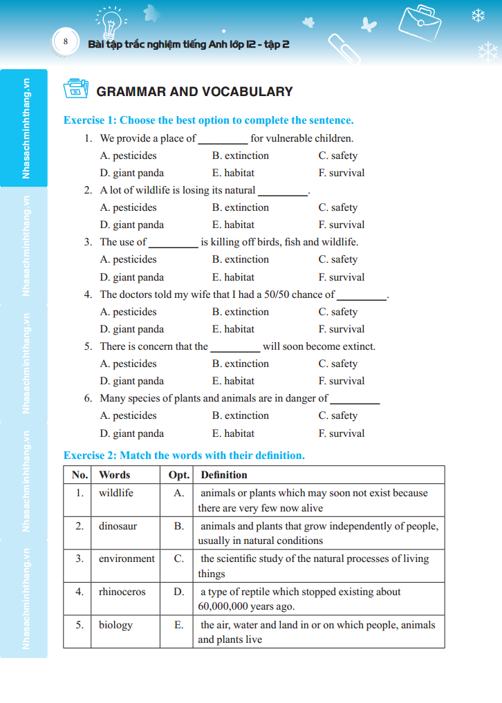 bộ bài tập trắc nghiệm tiếng anh lớp 12 tập 2- có đáp án - Ảnh 5