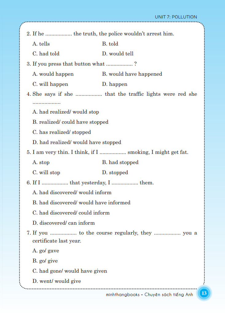 bộ bài tập trắc nghiệm tiếng anh lớp 8 - tập 2 (có đáp án) - Ảnh 10