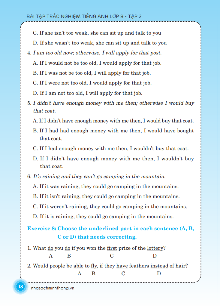 bộ bài tập trắc nghiệm tiếng anh lớp 8 - tập 2 (có đáp án) - Ảnh 15