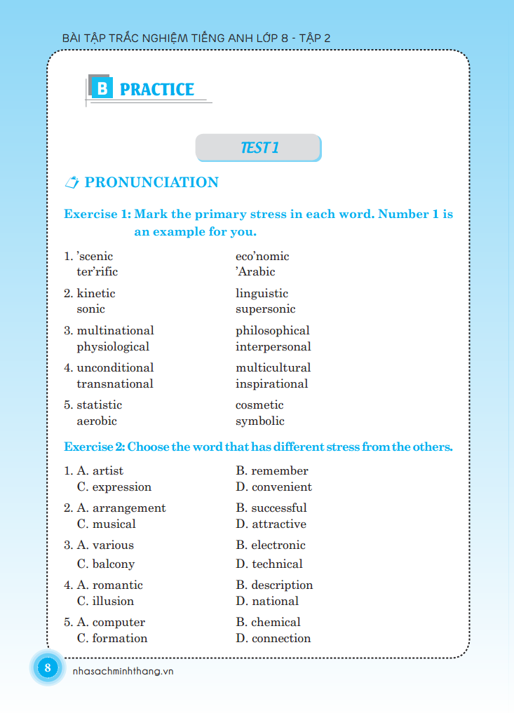 bộ bài tập trắc nghiệm tiếng anh lớp 8 - tập 2 (có đáp án) - Ảnh 5