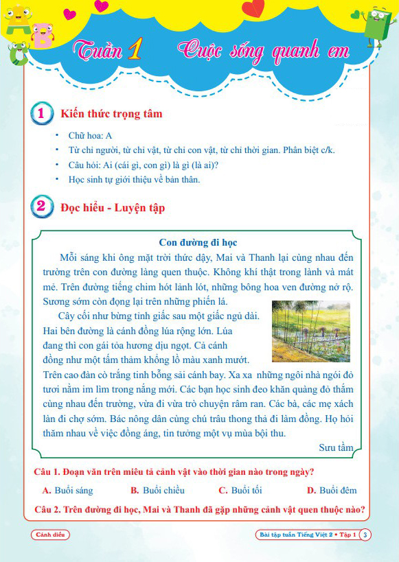 Bộ Bài Tập Tuần Tiếng Việt 2 - Tập 1 (Biên Soạn Theo Chương Trình SGK Cánh Diều) - Ảnh 4