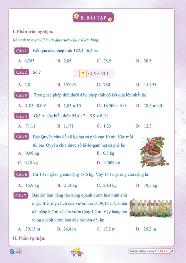 Bộ Bài Tập Tuần Toán 5 - Tập 1 (Kết Nối) - Ảnh 7