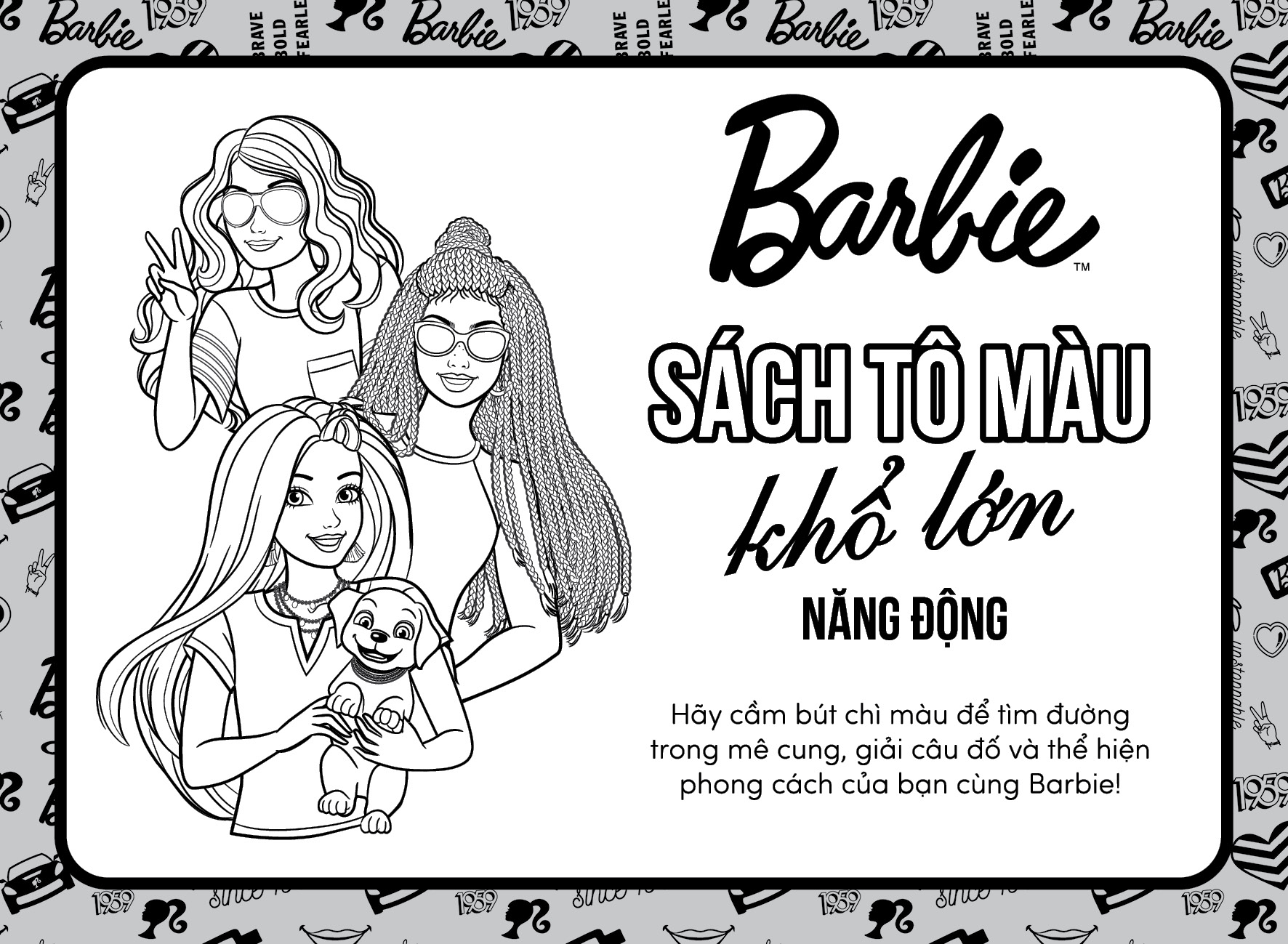 Bộ Barbie - Sách Tô Màu Khổ Lớn - Năng Động - Ảnh 3