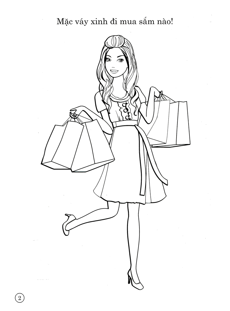 bộ barbie xinh đẹp 3 (tô màu có hình dán) - Ảnh 3