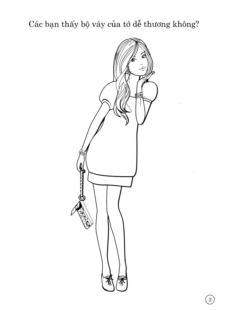 bộ barbie xinh đẹp 3 (tô màu có hình dán) - Ảnh 4