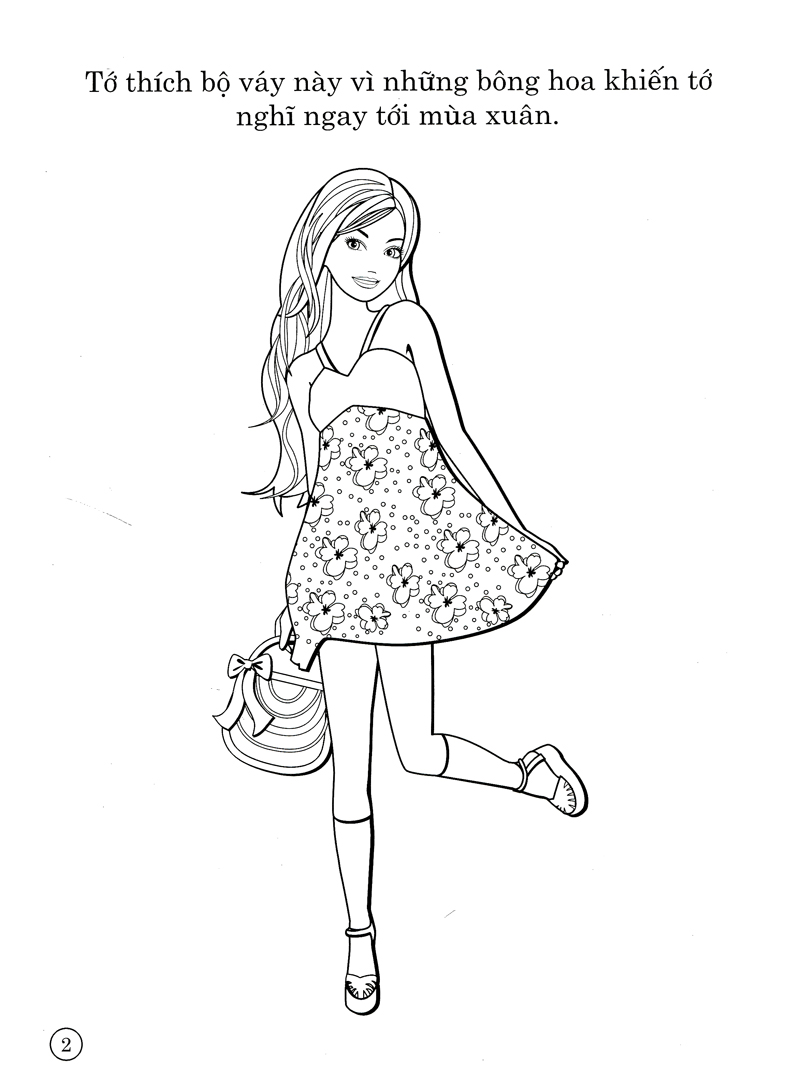 bộ barbie xinh đẹp 4 (tô màu có hình dán) - Ảnh 3