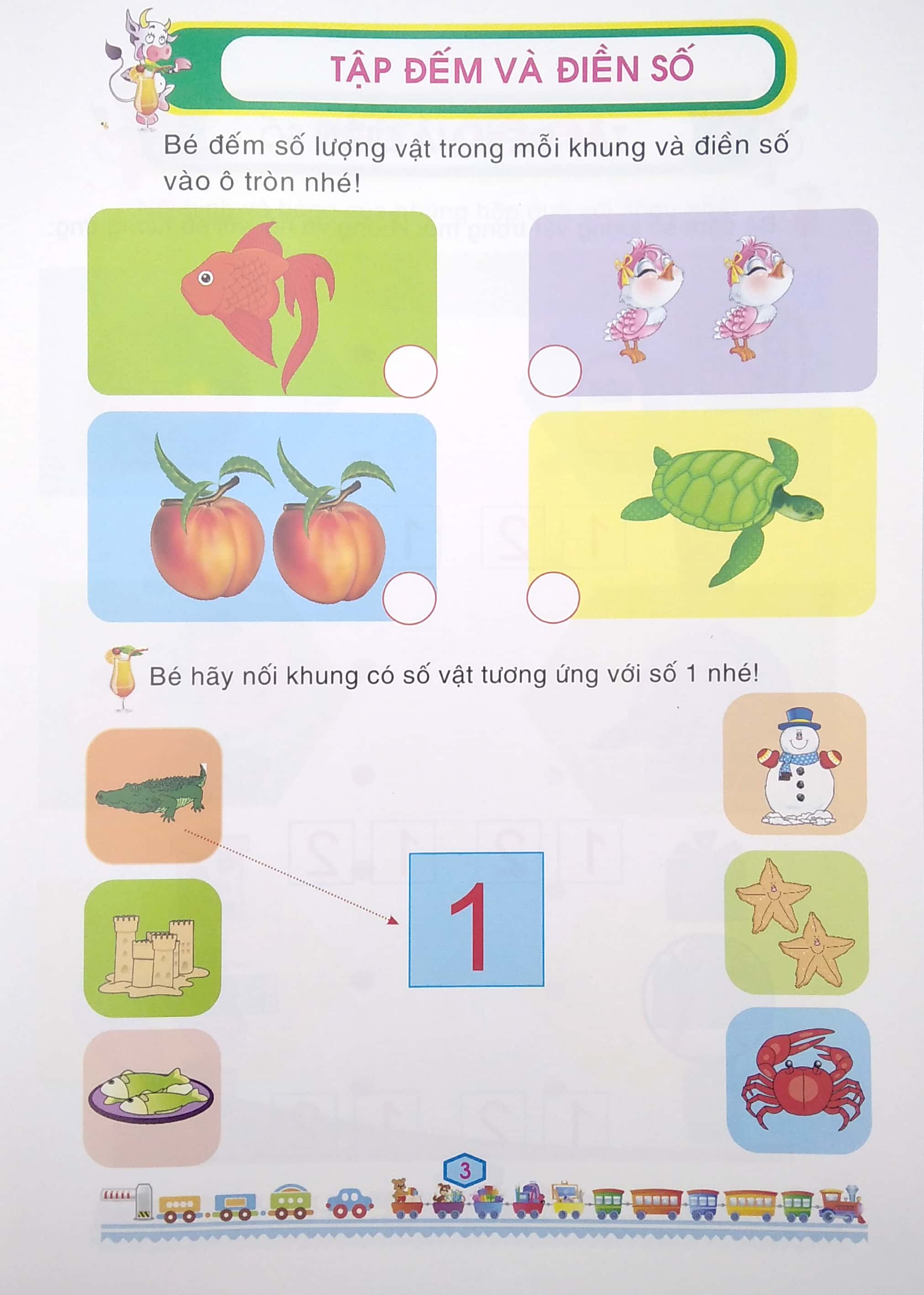 bộ bé chuẩn bị vào lớp 1 - bé làm quen chữ số (quyển 5) - Ảnh 5