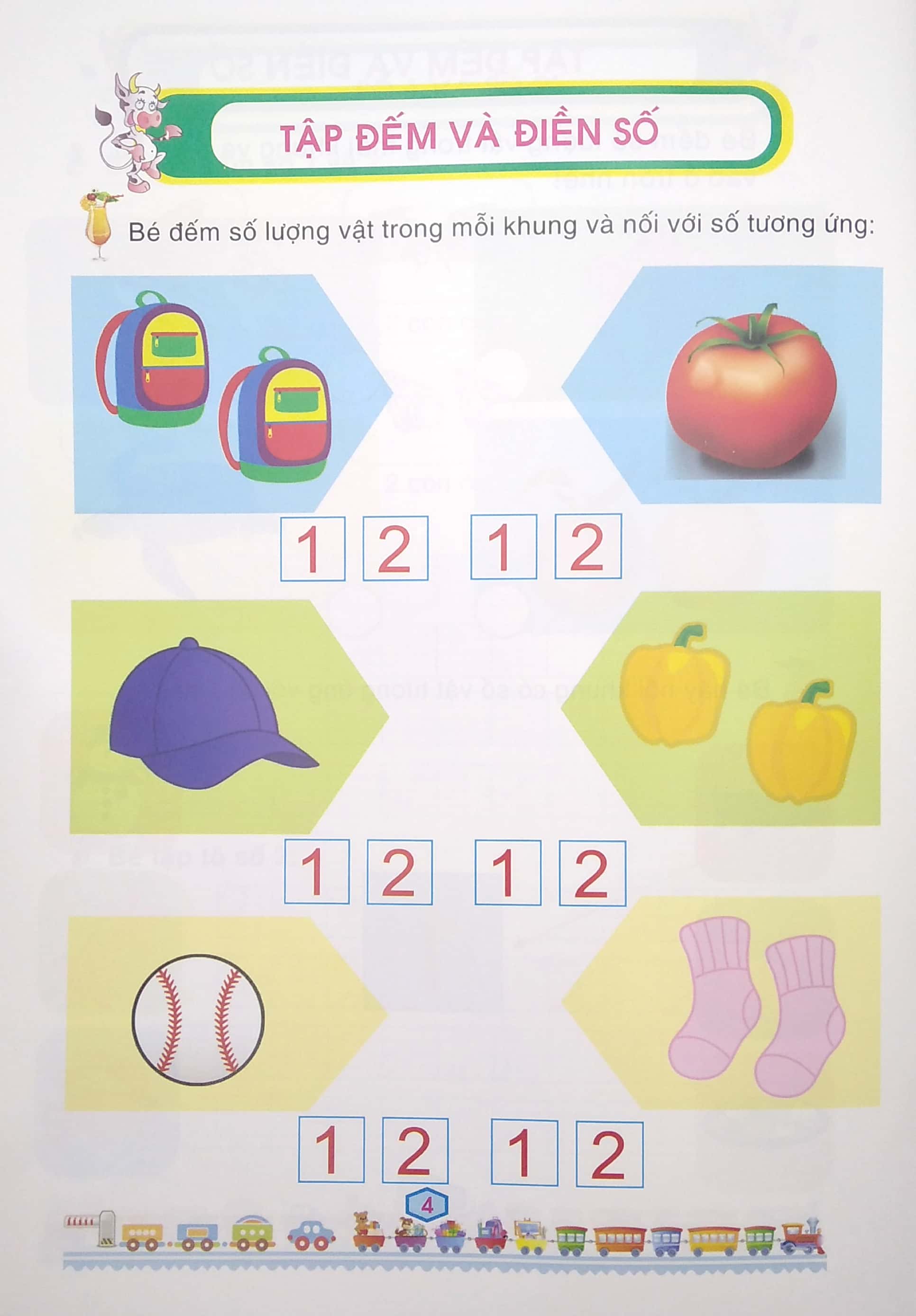 bộ bé chuẩn bị vào lớp 1 - bé làm quen chữ số (quyển 5) - Ảnh 6