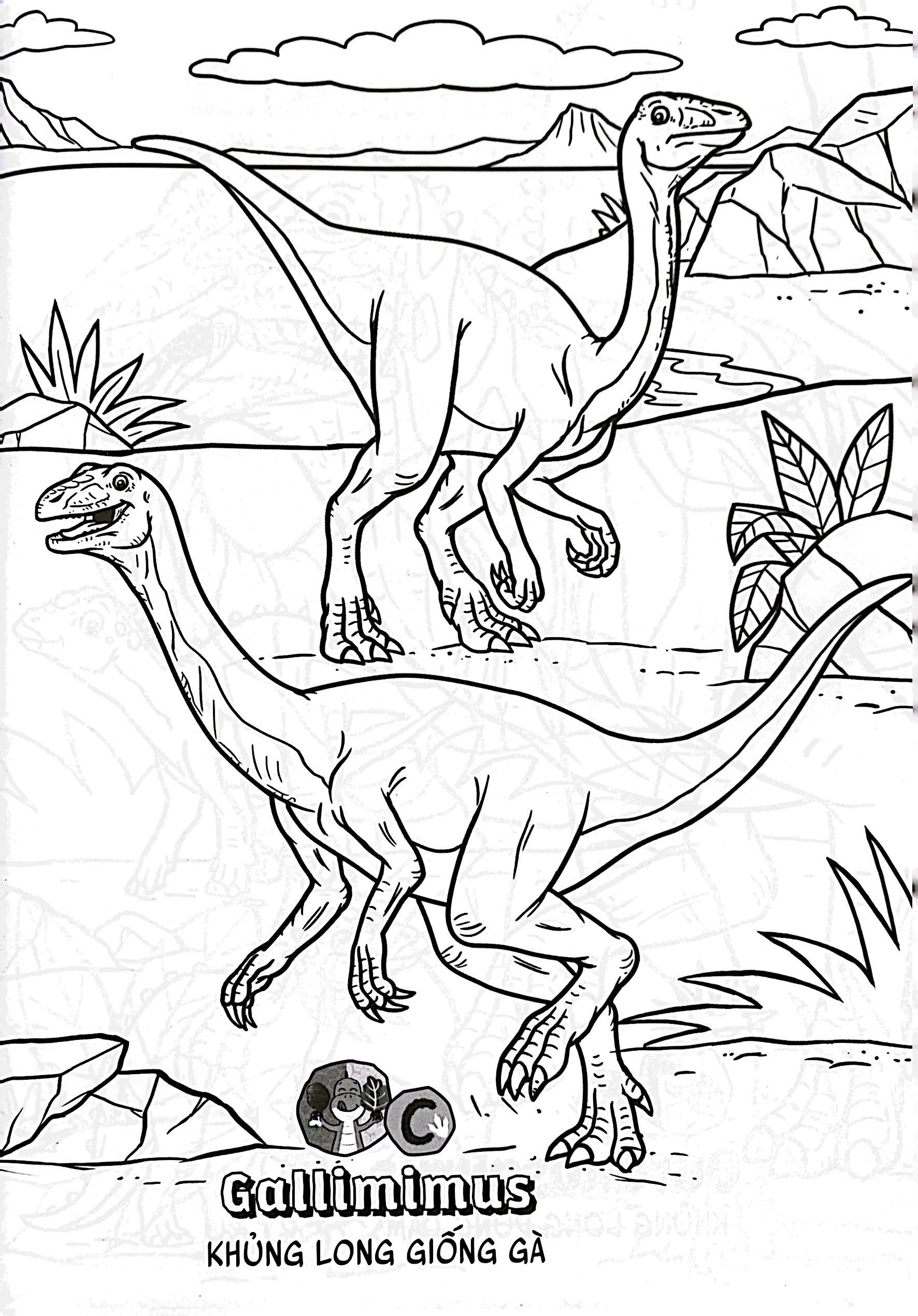 bộ bé học-bé chơi - tô màu vương quốc khủng long 4 - Ảnh 3