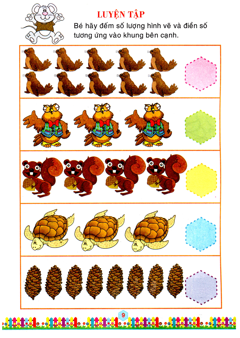bộ bé làm quen với môn toán - bé tô số và nhận biết màu sắc: quyển 1 - Ảnh 10
