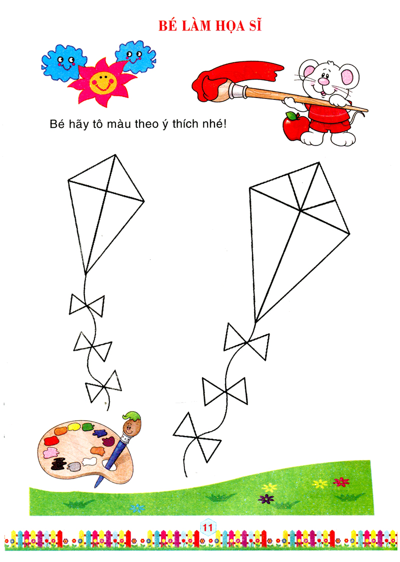 bộ bé làm quen với môn toán - bé tô số và nhận biết màu sắc: quyển 1 - Ảnh 12