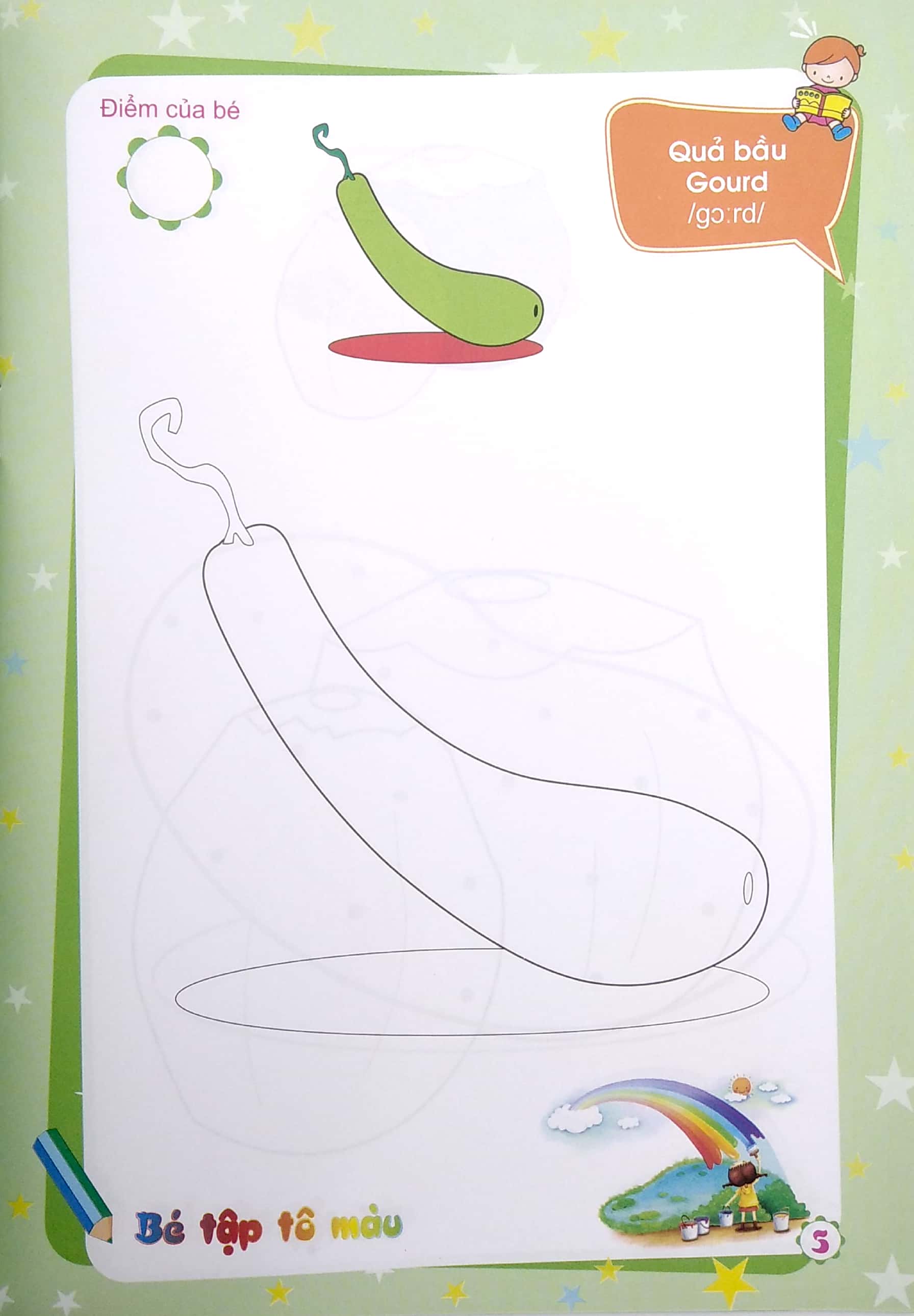 bộ bé ngoan chăm chỉ - tô màu cùng bé - rau - củ - quả - tập 3 - Ảnh 6