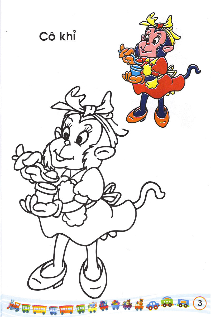 bộ bé tập tô màu các loại thú 2 - Ảnh 5