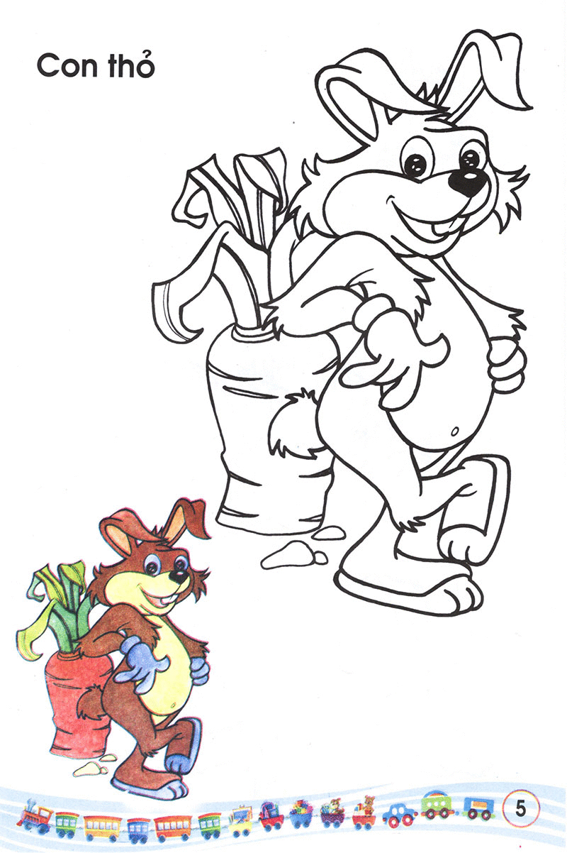 bộ bé tập tô màu: các loại thú (tập 1) - Ảnh 6