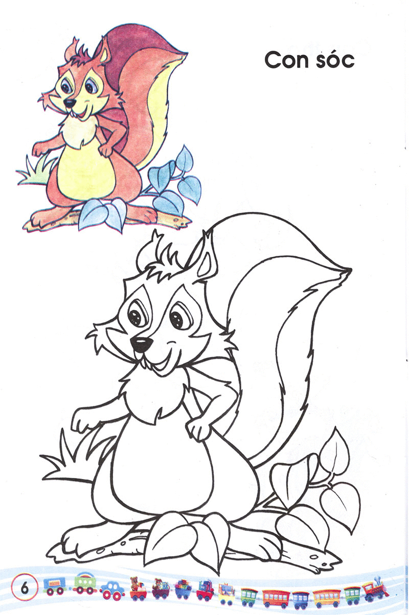 bộ bé tập tô màu: các loại thú (tập 1) - Ảnh 7