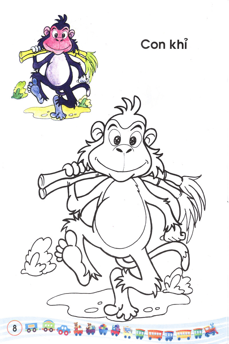 bộ bé tập tô màu: các loại thú (tập 1) - Ảnh 9