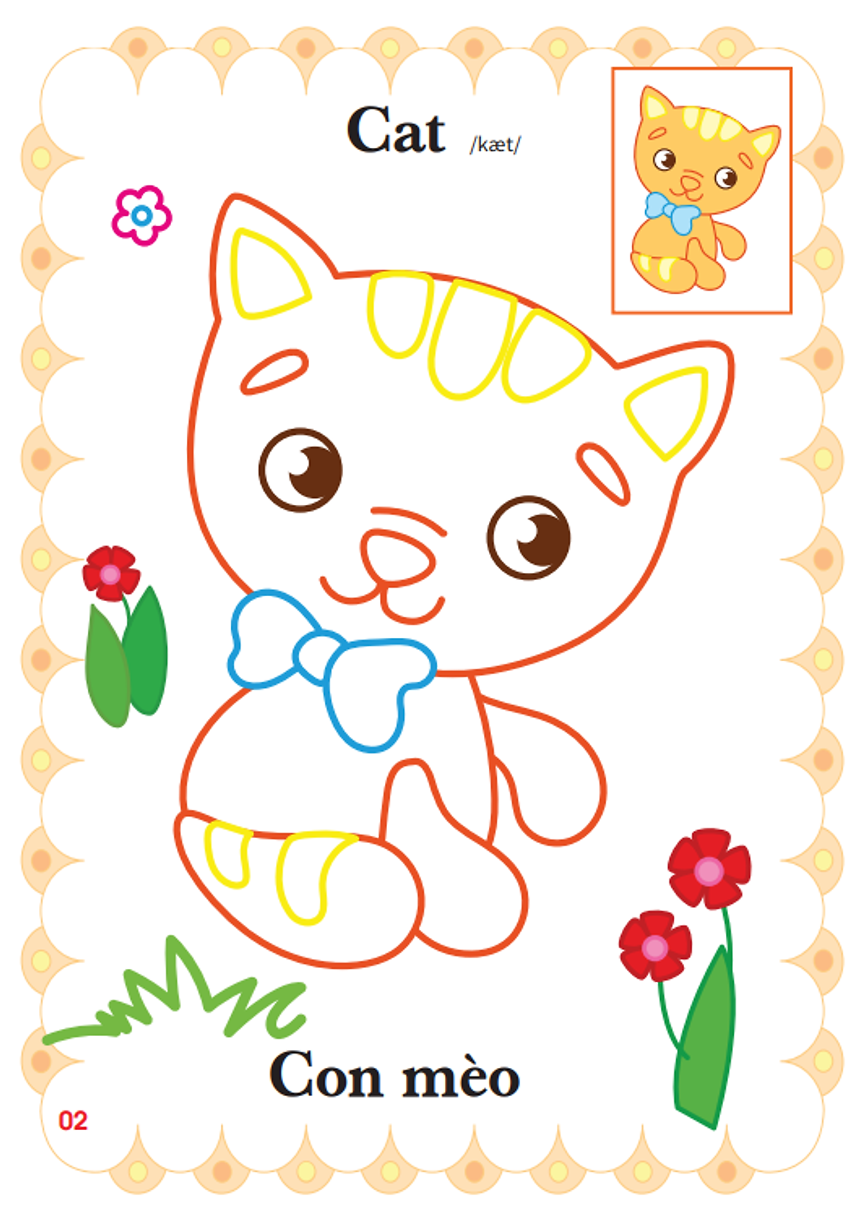 Bộ Bé Tập Tô Màu Mẫu Giáo - Động Vật Đáng Yêu - Song Ngữ Anh-Việt - Tập 1 - Ảnh 4