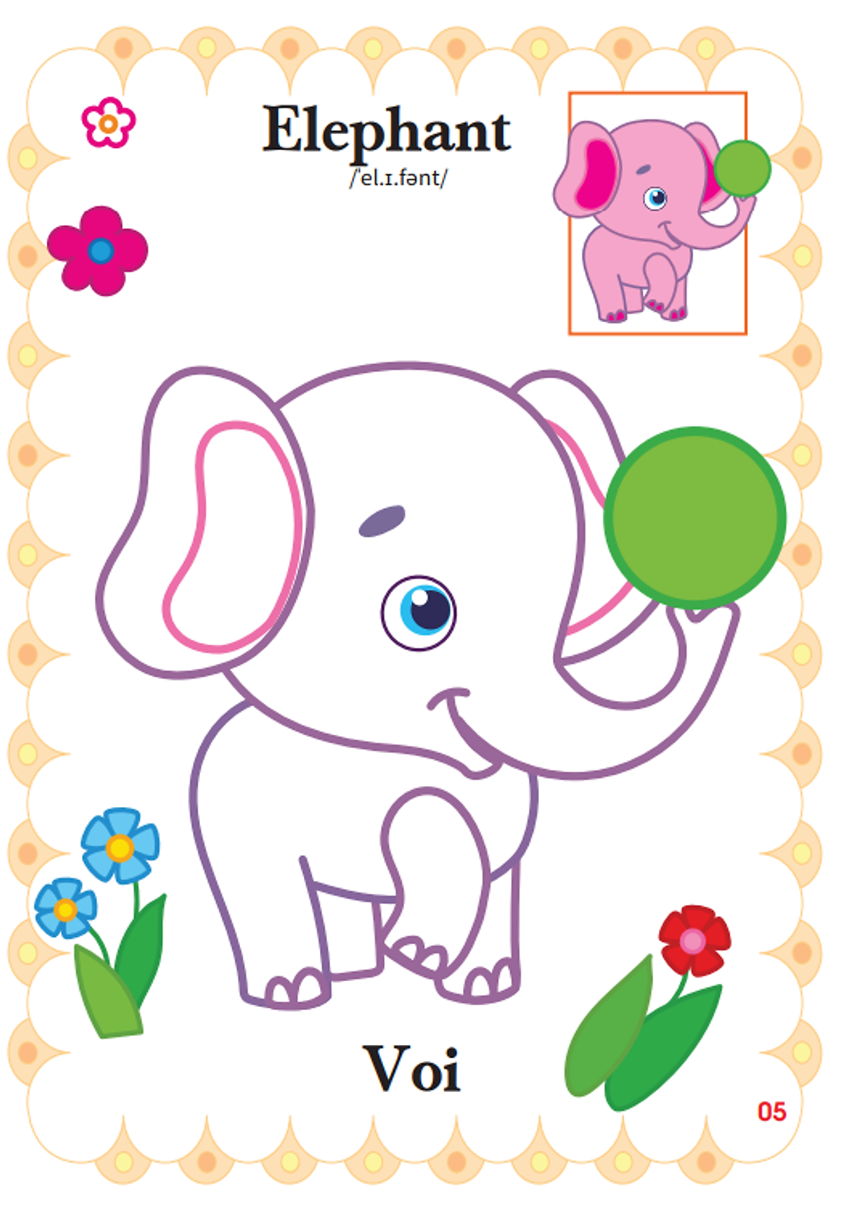 Bộ Bé Tập Tô Màu Mẫu Giáo - Động Vật Đáng Yêu - Song Ngữ Anh-Việt - Tập 2 - Ảnh 6