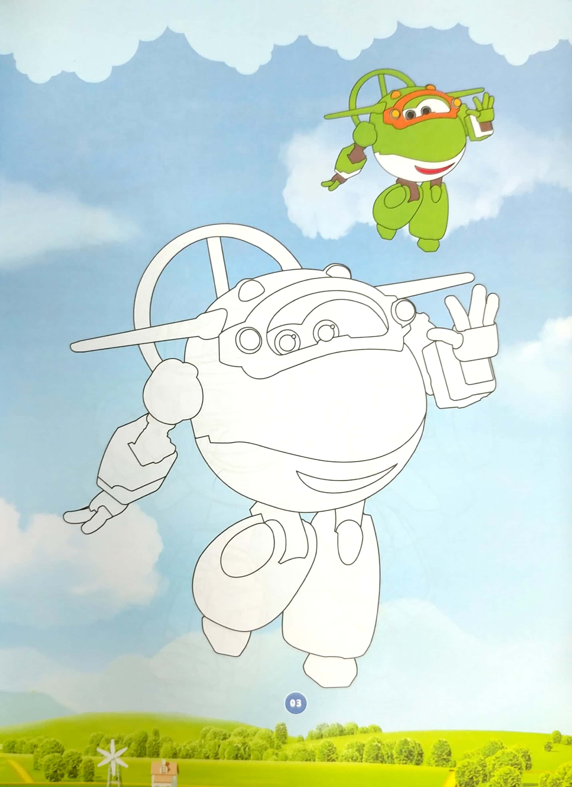 bộ bé tô màu super wings - quyển 1 - Ảnh 5