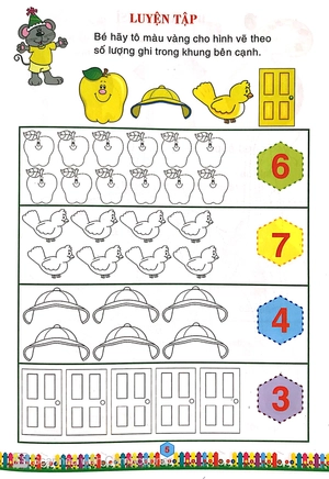bộ bé tô số và nhận biết màu sắc quyển 2 - bé làm quen với môn toán - Ảnh 6