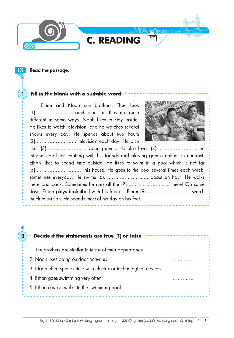 bộ big 4 - bộ đề tự kiểm tra 4 kỹ năng nghe - nói - đọc - viết (cơ bản và nâng cao) tiếng anh lớp 8 - tập 1 - Ảnh 10