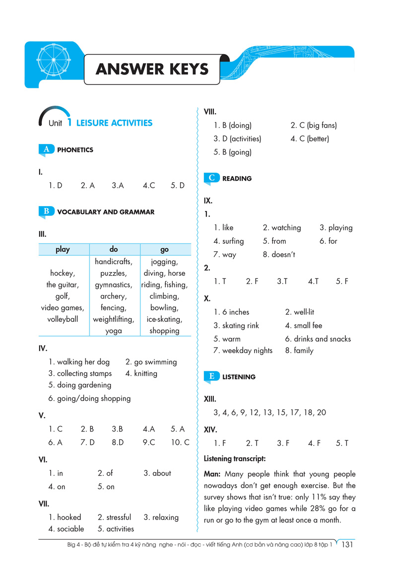 bộ big 4 - bộ đề tự kiểm tra 4 kỹ năng nghe - nói - đọc - viết (cơ bản và nâng cao) tiếng anh lớp 8 - tập 1 - Ảnh 16