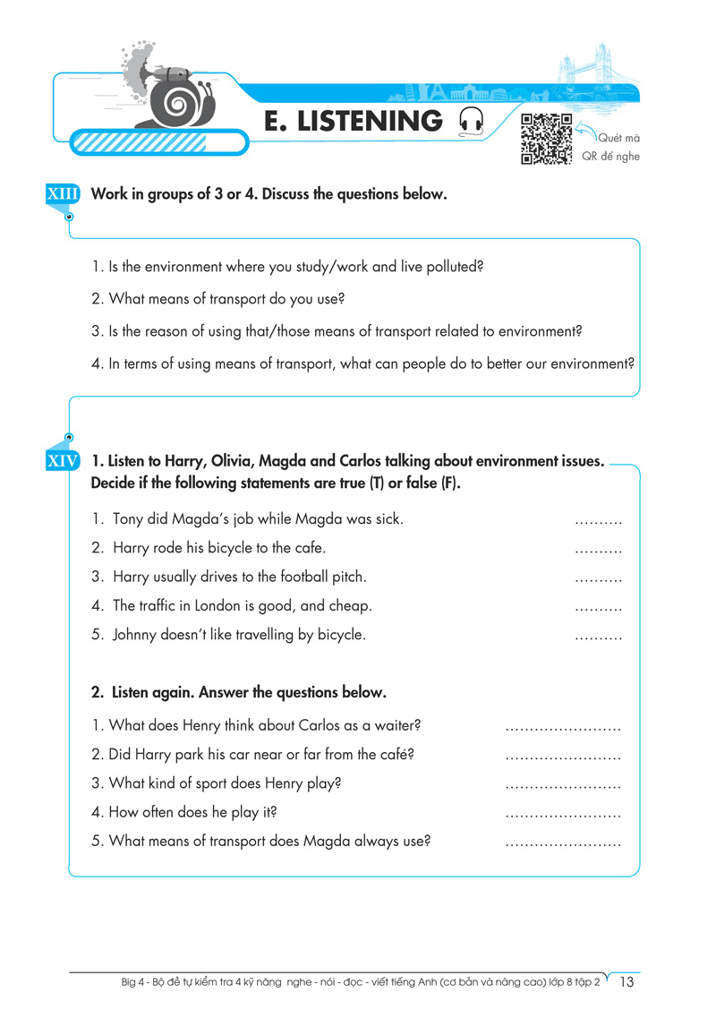 bộ big 4 - bộ đề tự kiểm tra 4 kỹ năng nghe - nói - đọc - viết (cơ bản và nâng cao) tiếng anh lớp 8 - tập 2 - Ảnh 13