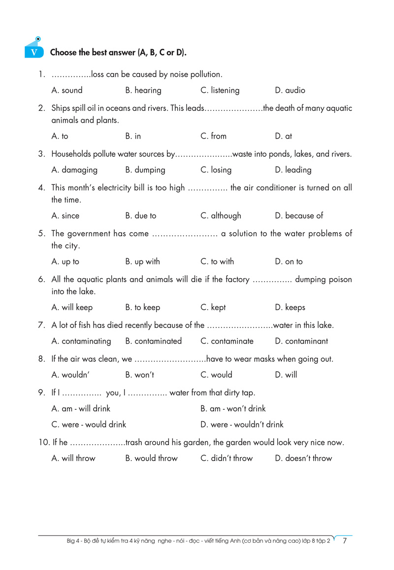 bộ big 4 - bộ đề tự kiểm tra 4 kỹ năng nghe - nói - đọc - viết (cơ bản và nâng cao) tiếng anh lớp 8 - tập 2 - Ảnh 6