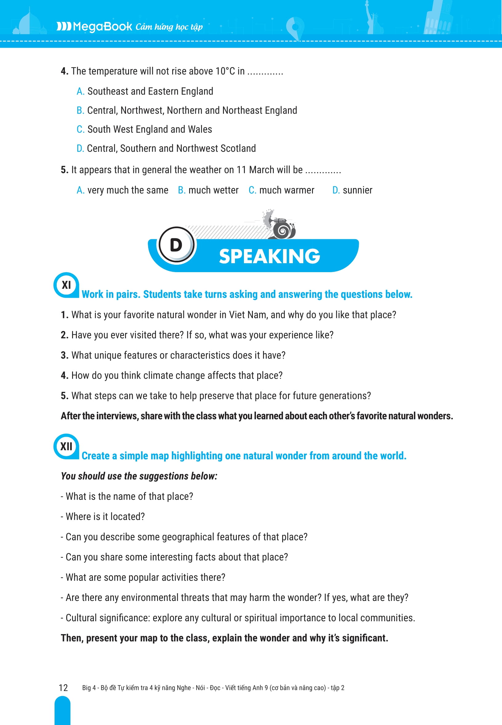 Bộ Big 4 - Bộ Đề Tự Kiểm Tra 4 Kỹ Năng Nghe-Nói-Đọc-Viết Tiếng Anh Cơ Bản Và Nâng Cao 9 - Tập 2 - Ảnh 10