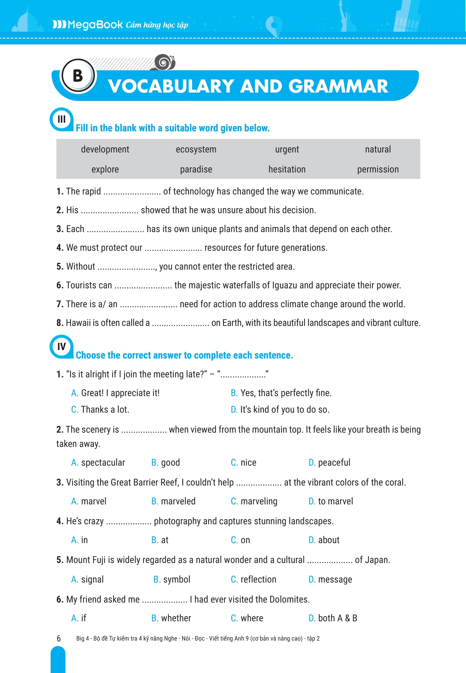 Bộ Big 4 - Bộ Đề Tự Kiểm Tra 4 Kỹ Năng Nghe-Nói-Đọc-Viết Tiếng Anh Cơ Bản Và Nâng Cao 9 - Tập 2 - Ảnh 7
