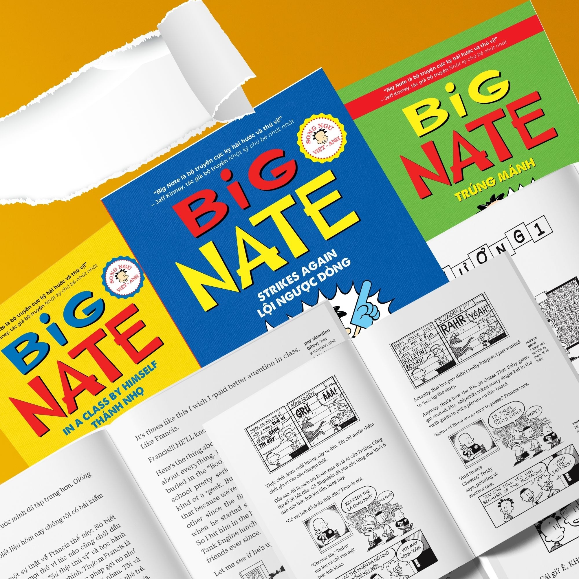 bộ big nate - tập 2 - lội ngược dòng - song ngữ việt-anh - Ảnh 3